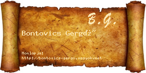 Bontovics Gergő névjegykártya
